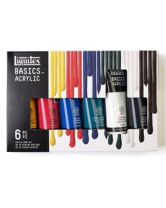 Liquitex BASICS Acrylic Paint Set, 6 x 118ml Tube Paint Set