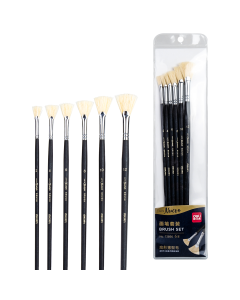 Deli Painting Brush Fan Bristle Set 6's 73896 