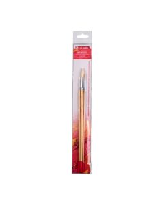 Oil & Acrylic brush set hog bristle - 3 round brushes - 4184