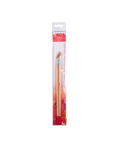 Oil & acrylic brush set polyester | 3 round brushes - 4214