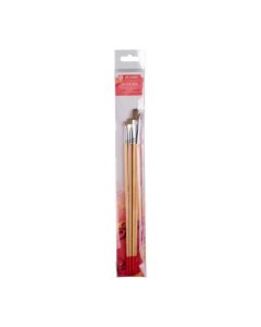 Oil & acrylic brush set ox hair | 3 flat brushes - 2603