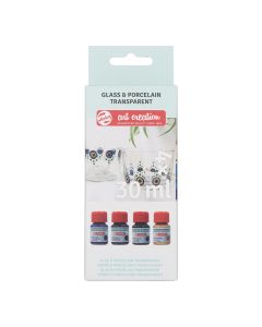 Glass & Porcelain Transparent set Blues | 4 x 30 ml - Talens - 411900001