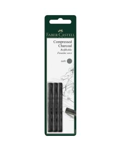 Faber Castell Pitt Compressed Charcoal Sticks, Soft - Set of 3 - #129997