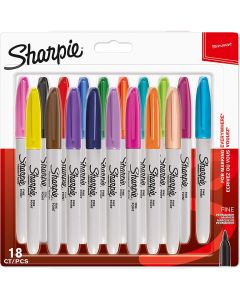 Sharpie Permanent Markers Fine Point Assorted Fun Colours - 18