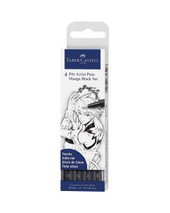 Pitt Artist PenÂ® Manga Black - Wallet of 4 Faber-Castell - 167132