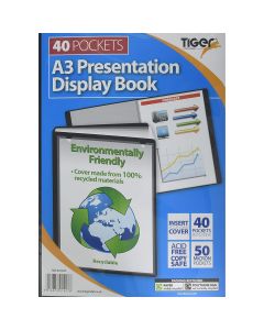 Tiger 301427 A3 Black Display Book 40 Pocket 