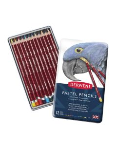 Derwent Pastel Pencils, 4mm Core, Metal Tin, 12