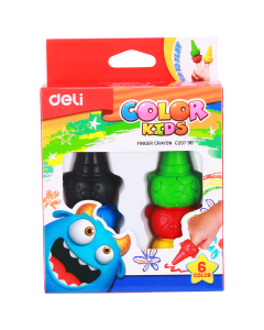 Deli Finger Crayons 6 colors