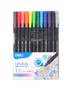 Fine Liner 12 Colour Tip 1-5mm Deli Q900-12