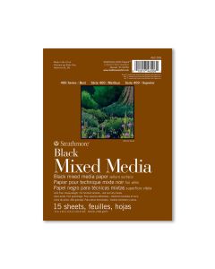 Strathmore 400 Series Black Mixed Media Pad - 6" x 8" - 462-506