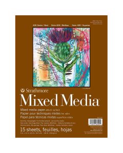 Strathmore 400 Series Mixed Media Pad, 9" x 11", White, 462-109