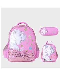SCHOOL BAG GLOSSY BIRD 17 inch GB5212 Unicorn