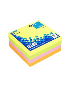 Note Pad 75x75mm Brilliant Col (Yl, Gr, Pk and Or) 320sht UPM - 565439