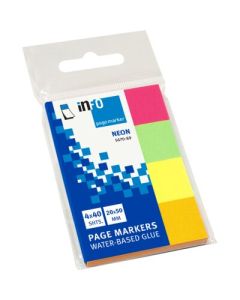 Note Pad Page Maker 4x20x50mm 4x50sht Neon (Pk, Gr, Yl and Or) UPM - 567089