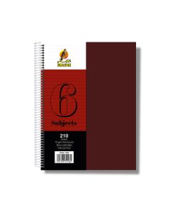 University Book 6 Subjects - A4 Maroon