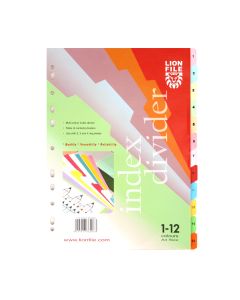 Divider 1 - 12 Colour With Number Manila