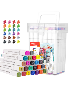 Deli 24-Color Sketch Marker Set - 70801-24