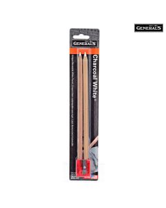 General Pencil Charcoal pencil white set of 2 with Sharpener