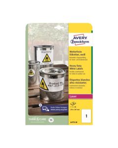 Label 210x297mm 20S Weatherproof LC Avery