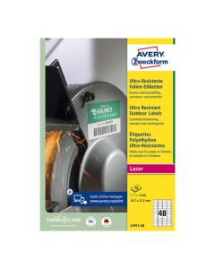 Label 210x297mm A4 40S Ultra Resistant Avery L7917-40