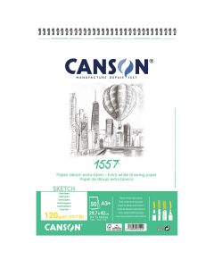Canson Spiral 1557 Extra White 120g A3 Sketch Paper - 31412A002