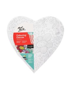 Mont Marte Colouring Canvas 30cm Heart 2 asstd