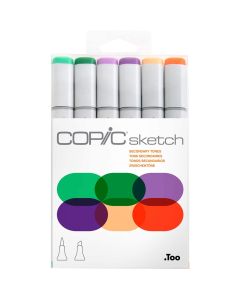 Copic Markers 6-Piece Sketch Set, Secondary Tones 2655