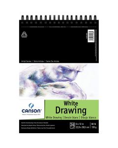 Canson Artist Series 1557 Pure White Drawing Pad 9" x 11" - 100510890