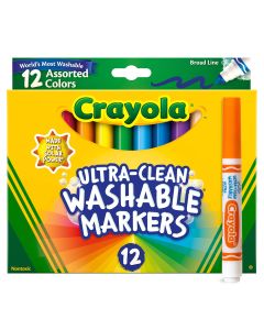 Crayola Ultra-Clean Color Max Washable Markers-Assorted Colors 12