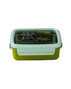 Dinosaur World Lunch Box Yellow on White