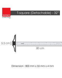 4mm Thickness Detachable Acrylic T-Square 32 Inch Isomars