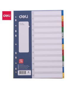 Deli 1-12 PP Dividers A4 - 12 Sheets