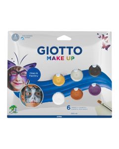 Gio Makeup Metal Set - 6 Vibrant Face Paints in 5ml Tubes