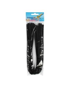 Chenille Stems, 50Cm Long A 8Mm 10 Pieces Black
