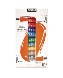 Pebeo Studio Gouache Set of 12 x 12ml