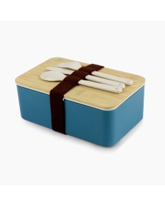 Lunch Box with Spoon, Fork & Knife - Blue 566