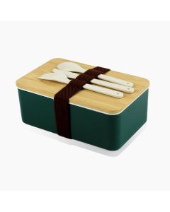 Lunch Box with Spoon, Fork & Knife - Green 566