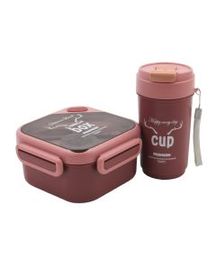 Lunch Box with cup WX3744 Red