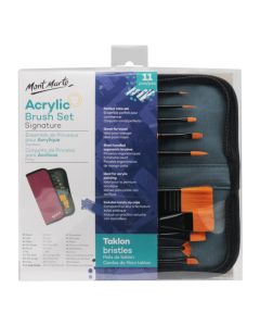 Mont Marte Signature Taklon Acrylic Brush Set in Wallet