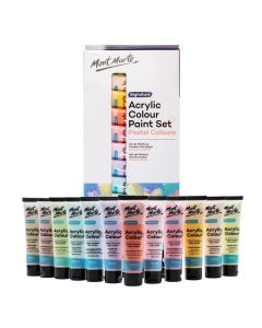 Acrylic Colour Pastel Colours 12pc x 36ml - Mont Marte