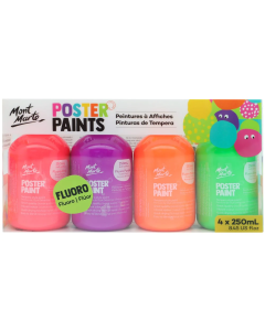 Mont Marte Poster Paint 250ml 4pc - Fluoro