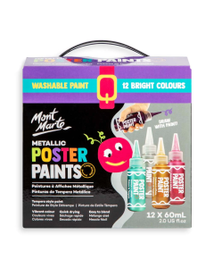 Mont Marte Metallic Poster Paint Set 12pc x 60ml