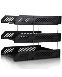 File Tray Set of 3 Black Deli - 9209