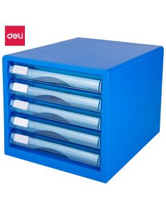 File Cabinet 5 Drawer Blue Deli
