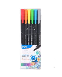 Fine Liner 6 Color Tip 1-5mm Deli Q900-06