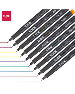 Fine Liner Tip 0.45mm 9 Colour Set Deli - S572