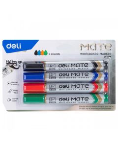 White Board Marker Flat Tip Set Of 4 Deli - U00403