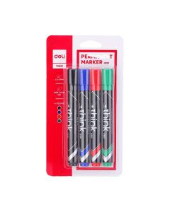 Permanent Marker Chisel tip Set of 4 Deli - U10101