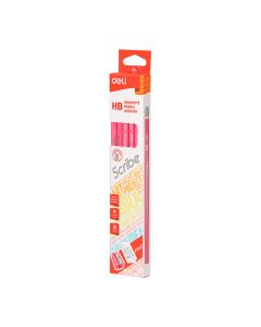 GRAPHITE PENCIL HB WITH ERASER SHARPENER DELI - EU50909