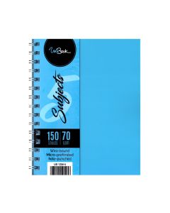 Hard Plastic Cover 5 Subject A5 Book UNIBOOK - Sky Blue